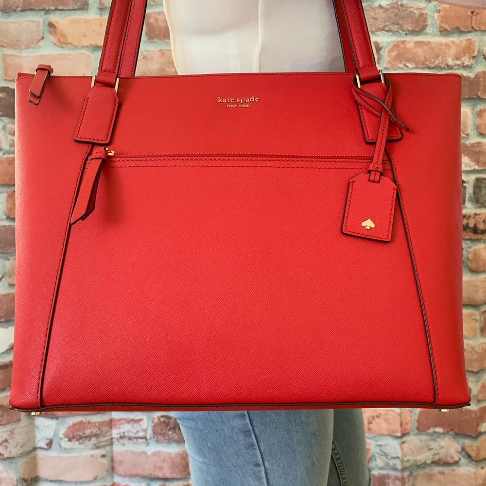 Kate spade LARGE Cameron pocket tote ROSSO RED - Picture 3 of 5